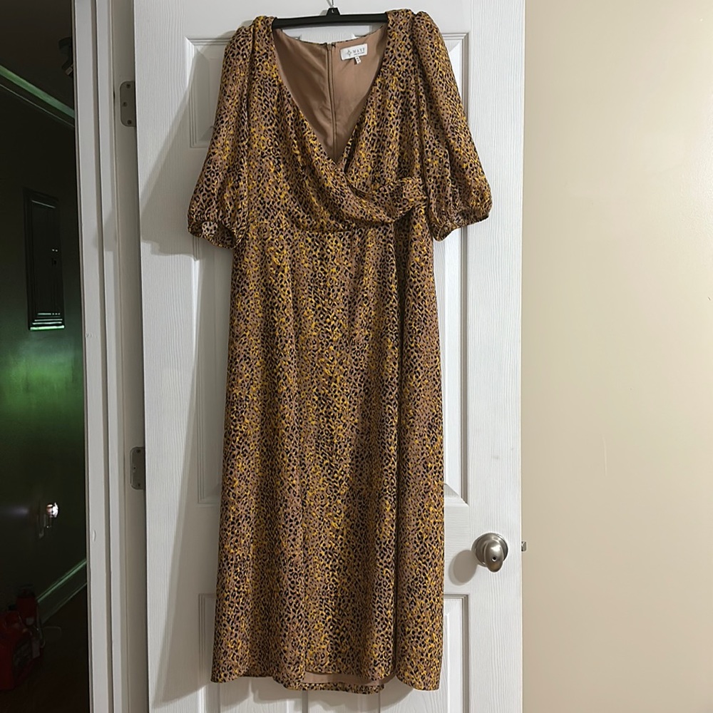 Animal print midi dress in XL